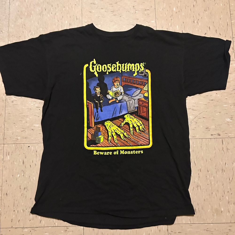 Goosebumps Black T-Shirt with Neon Graphic